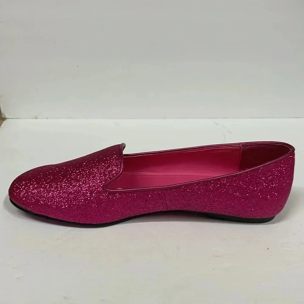 Twiggy London Pink Glittery Wide Width Taylor Swift Flats